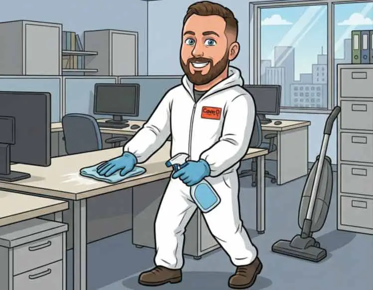 Glänzender Boden nach Büroreinigung