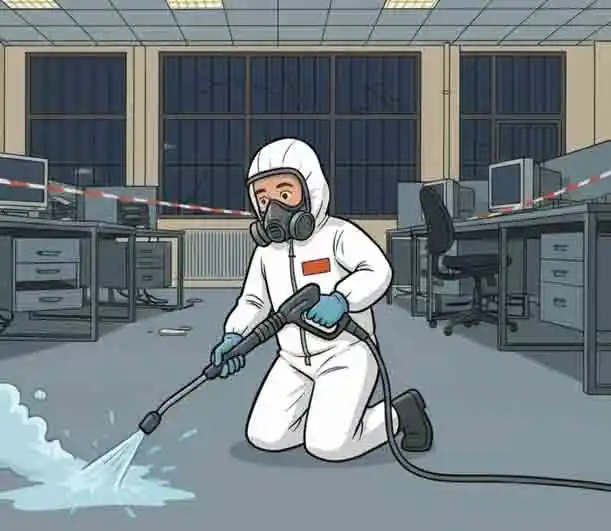 Schutzkleidung bei einer Tatortreinigung